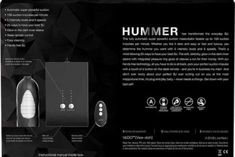 Hummer Automatic Suction Blowjob Machine Specs